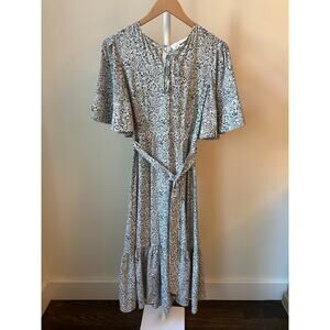 Co. 100% Silk Floral Midi Dress, Size XS